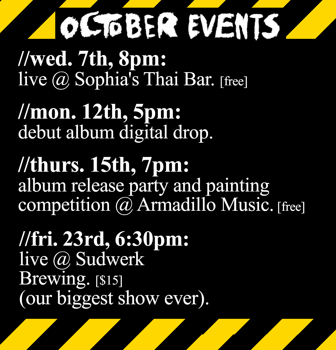 Events Oct. 2026